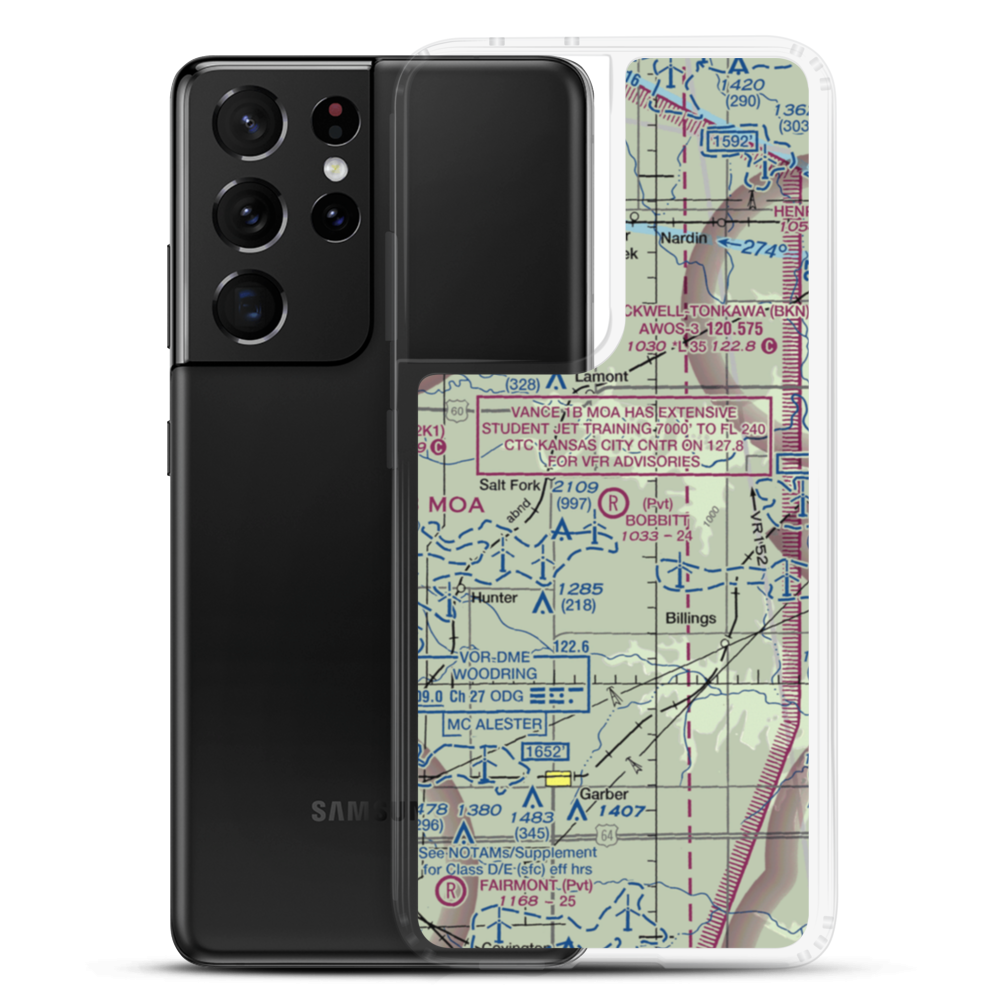 Bobbitt Airport (02OK) VFR Sectional Samsung Case Samsung Galaxy S21 Ultra model shown