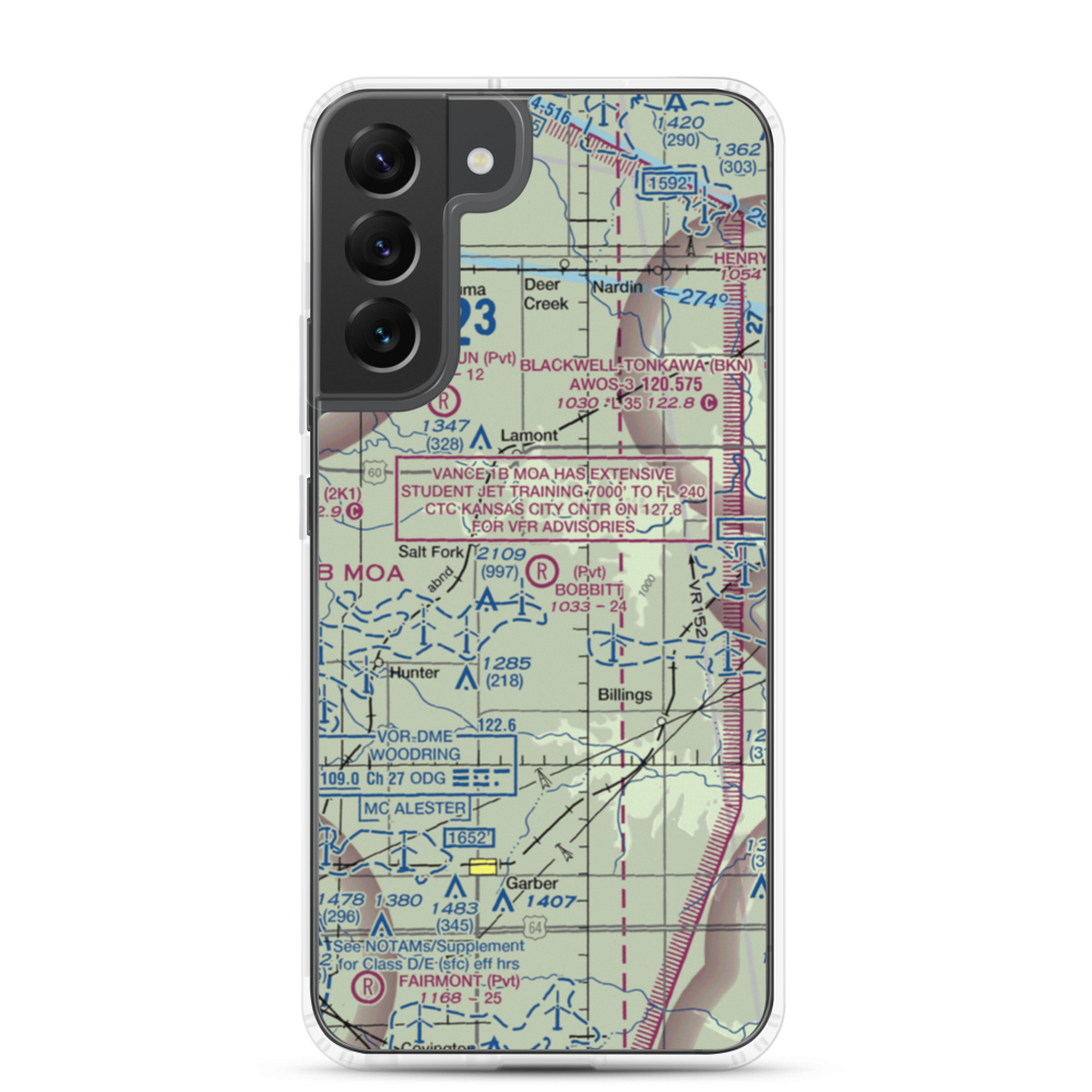 Bobbitt Airport (02OK) VFR Sectional Samsung Case Samsung Galaxy S22 Plus model shown