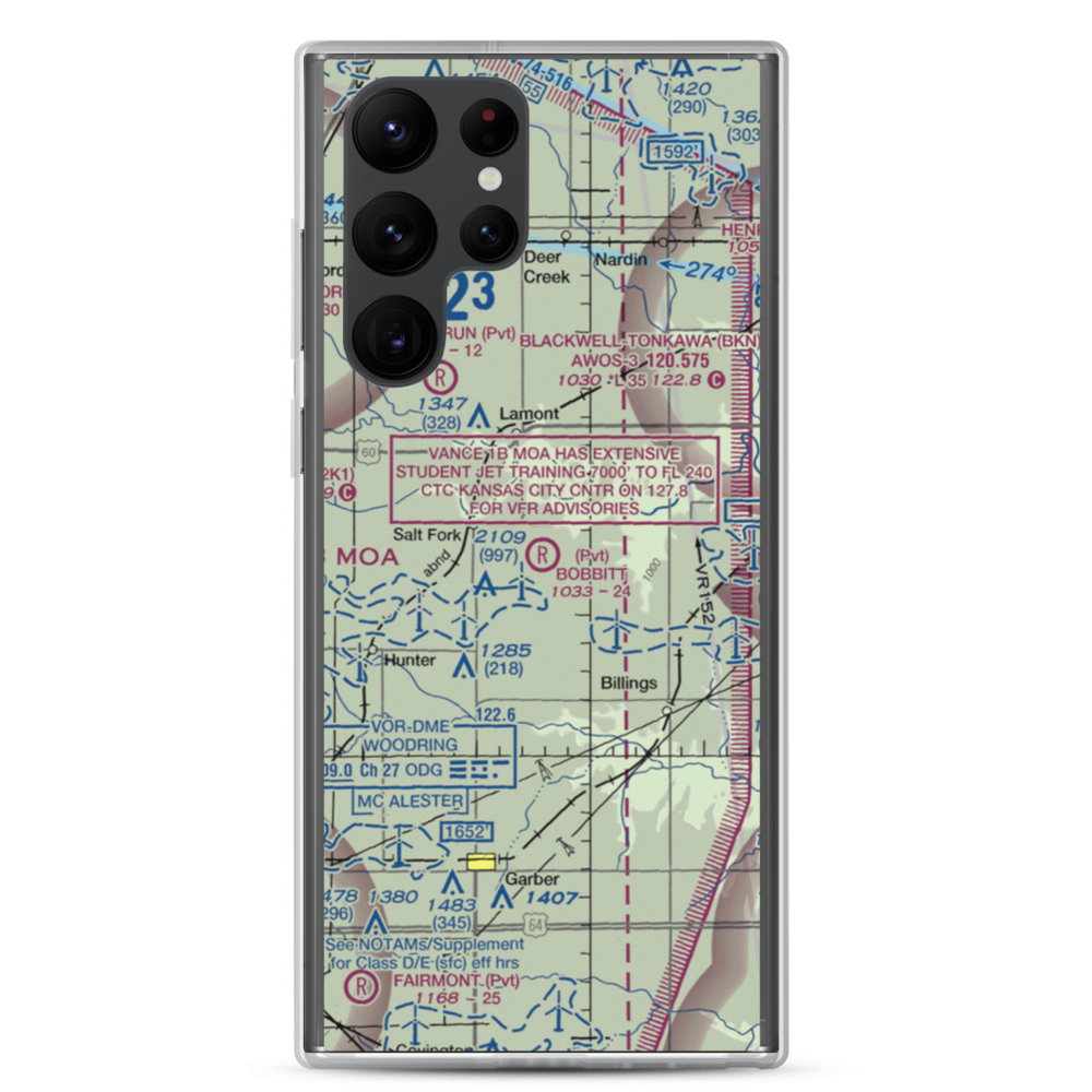 Bobbitt Airport (02OK) VFR Sectional Samsung Case Samsung Galaxy S22 Ultra model shown