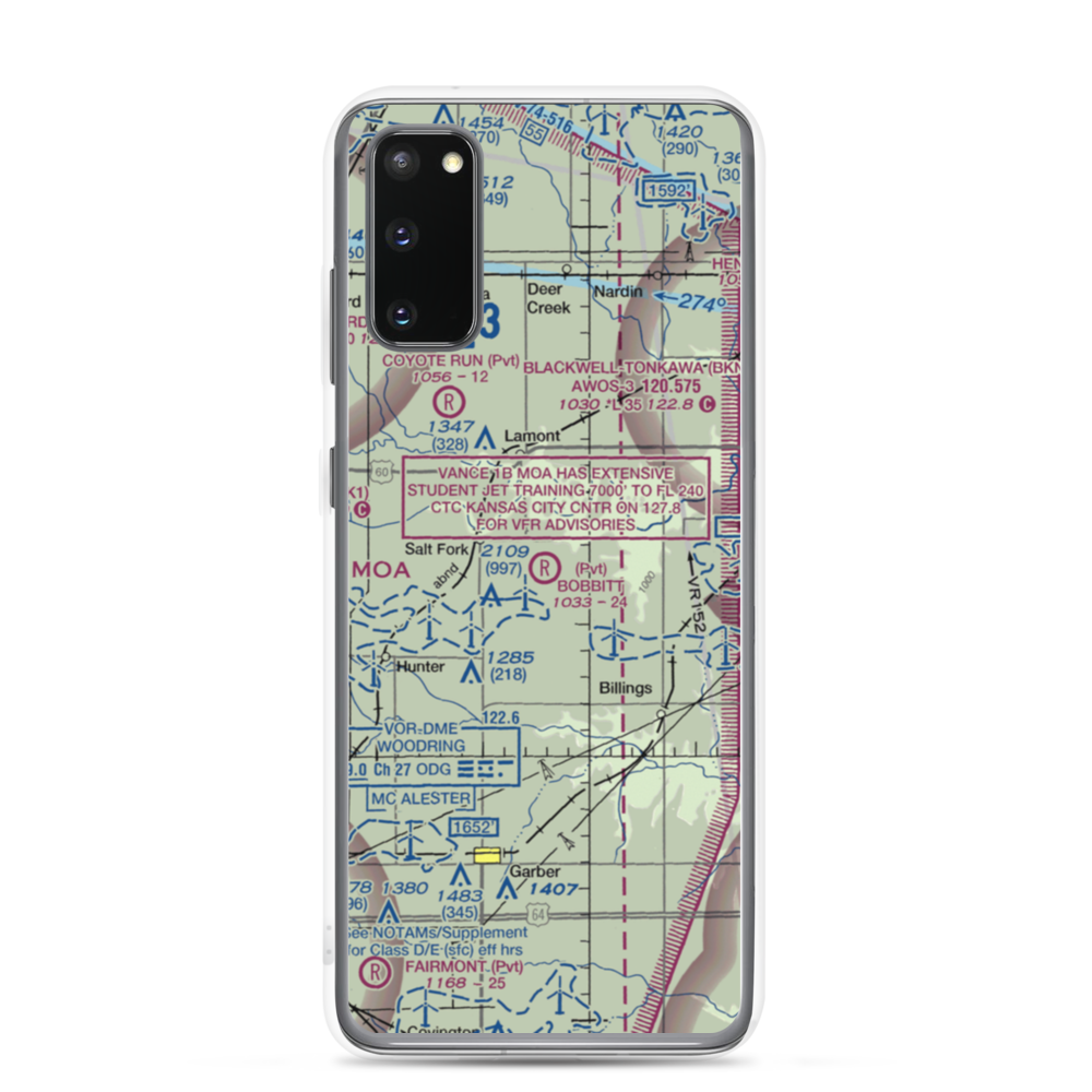 Bobbitt Airport (02OK) VFR Sectional Samsung Case Samsung Galaxy S20 model shown