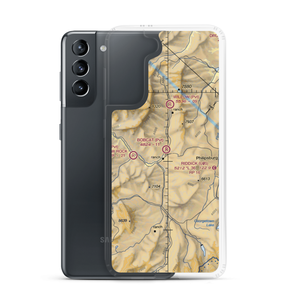 Bobcat Field (1MT6) VFR Sectional Samsung Case Samsung Galaxy S21 model shown