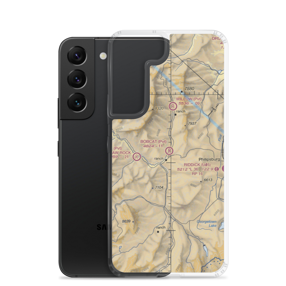 Bobcat Field (1MT6) VFR Sectional Samsung Case Samsung Galaxy S22 model shown