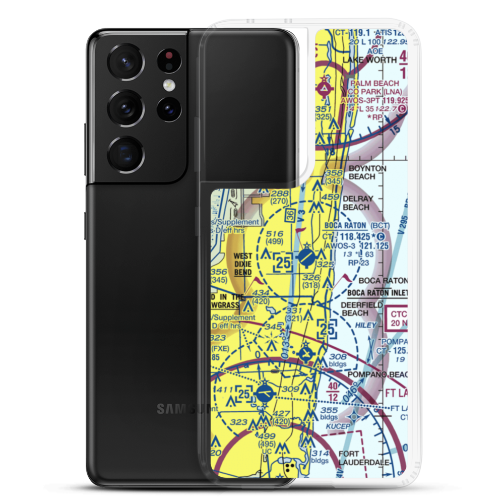 Boca Raton Airport (BCT) VFR Sectional Samsung Case Samsung Galaxy S21 Ultra model shown