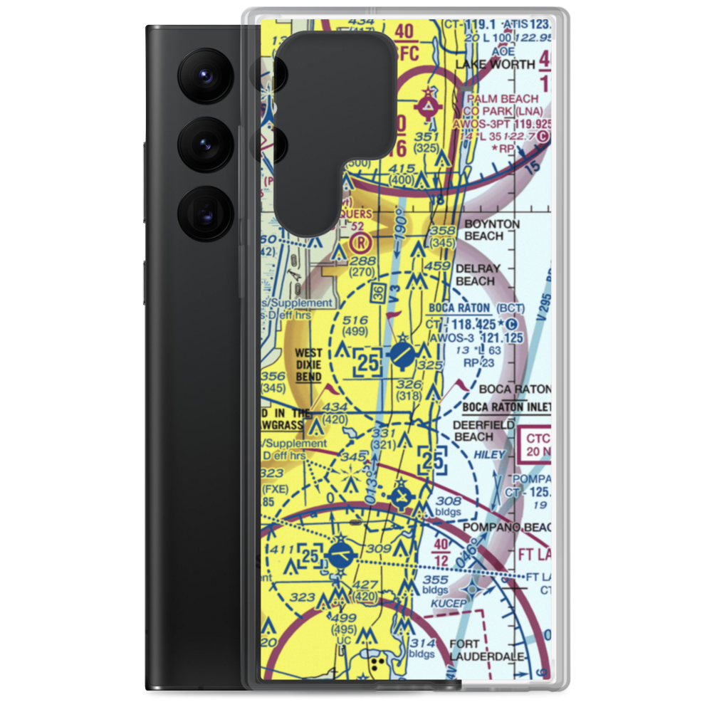 Boca Raton Airport (BCT) VFR Sectional Samsung Case Samsung Galaxy S22 Ultra model shown