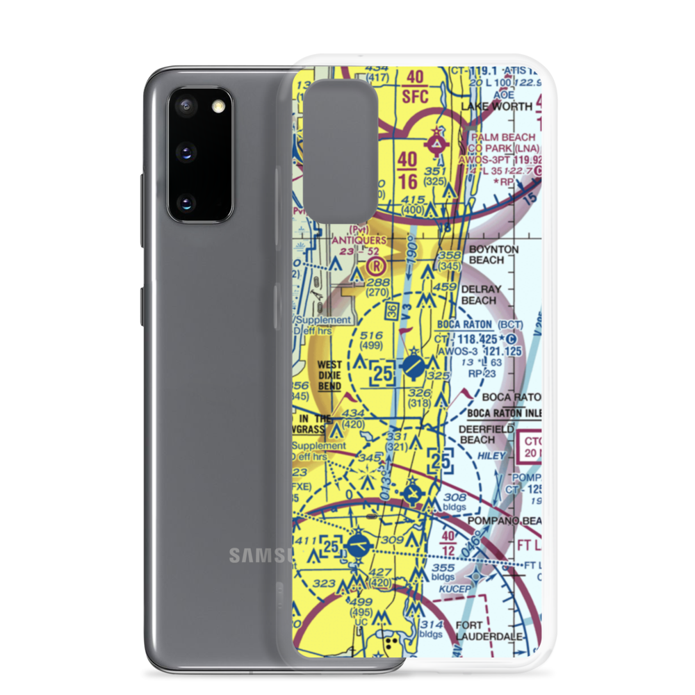Boca Raton Airport (BCT) VFR Sectional Samsung Case Samsung Galaxy S20 model shown