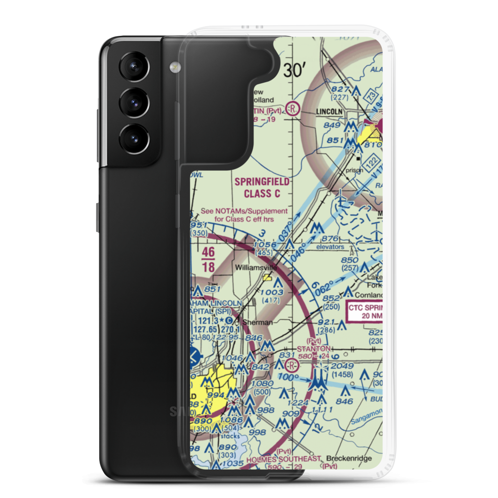 Bock Farms Airport (3LS7) VFR Sectional Samsung Case Samsung Galaxy S21 Plus model shown