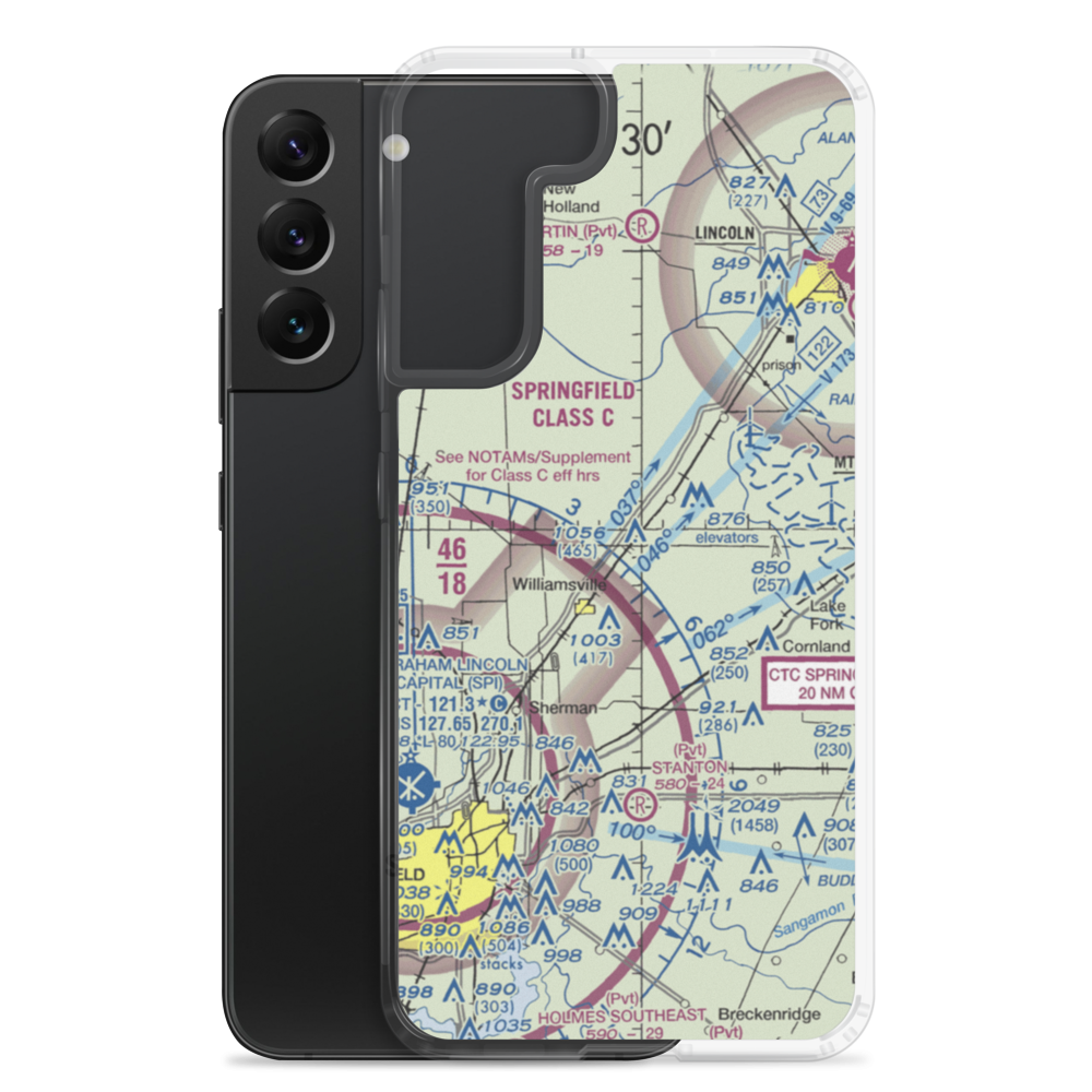 Bock Farms Airport (3LS7) VFR Sectional Samsung Case Samsung Galaxy S22 Plus model shown
