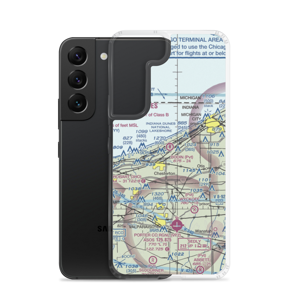 Bodin Airport (IN70) VFR Sectional Samsung Case Samsung Galaxy S22 model shown