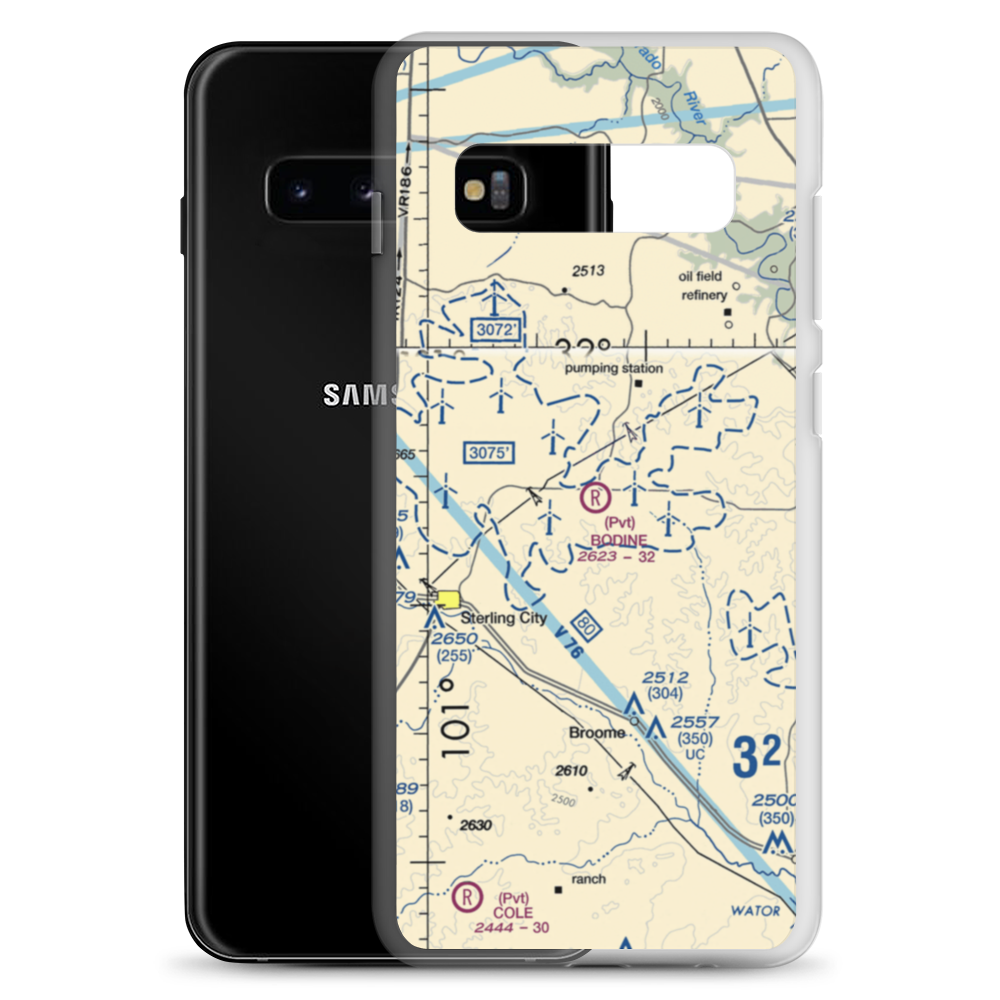 Bodine Airport (96TE) VFR Sectional Samsung Case Samsung Galaxy S10+ model shown
