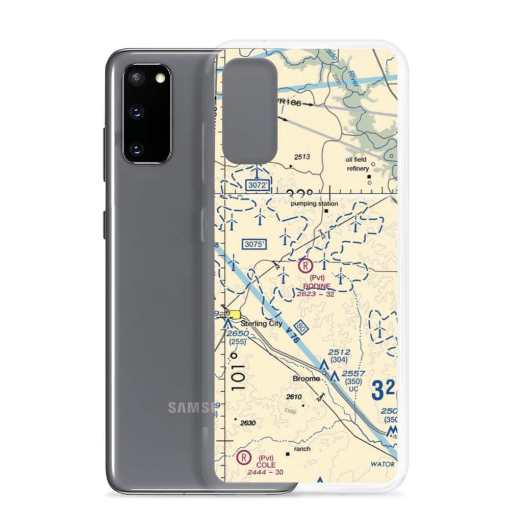 Bodine Airport (96TE) VFR Sectional Samsung Case Samsung Galaxy S20 model shown