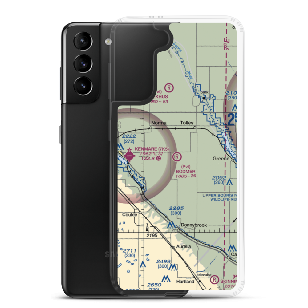 Bodmer Airport (9NA4) VFR Sectional Samsung Case Samsung Galaxy S21 Plus model shown