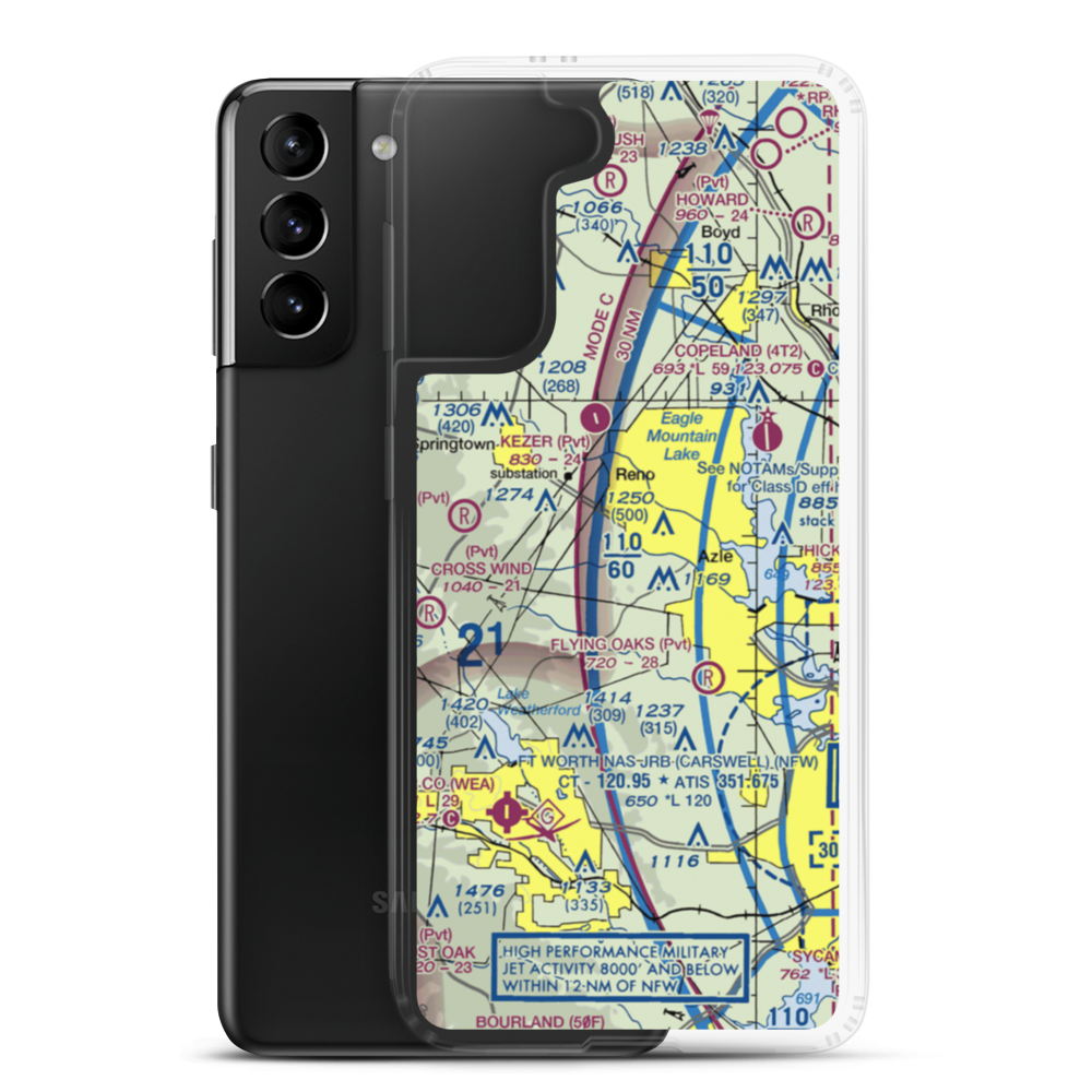 Boe-Wrinkle Airport (28TS) VFR Sectional Samsung Case Samsung Galaxy S21 Plus model shown