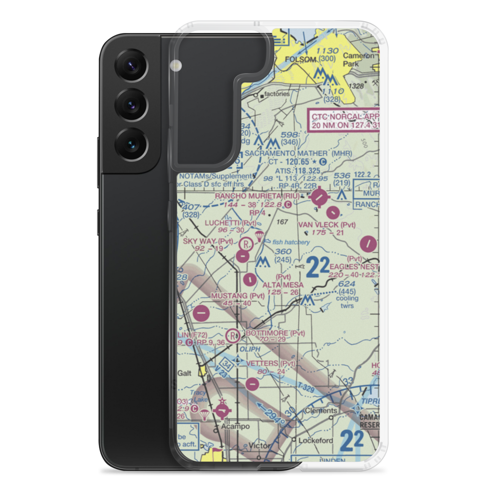 Boeckmann Ranch Airport (26CA) VFR Sectional Samsung Case Samsung Galaxy S22 Plus model shown
