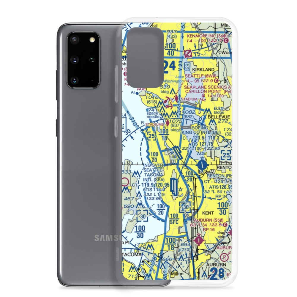 Boeing Field King County International Airport (BFI) VFR Sectional Samsung Case Samsung Galaxy S20 Plus model shown