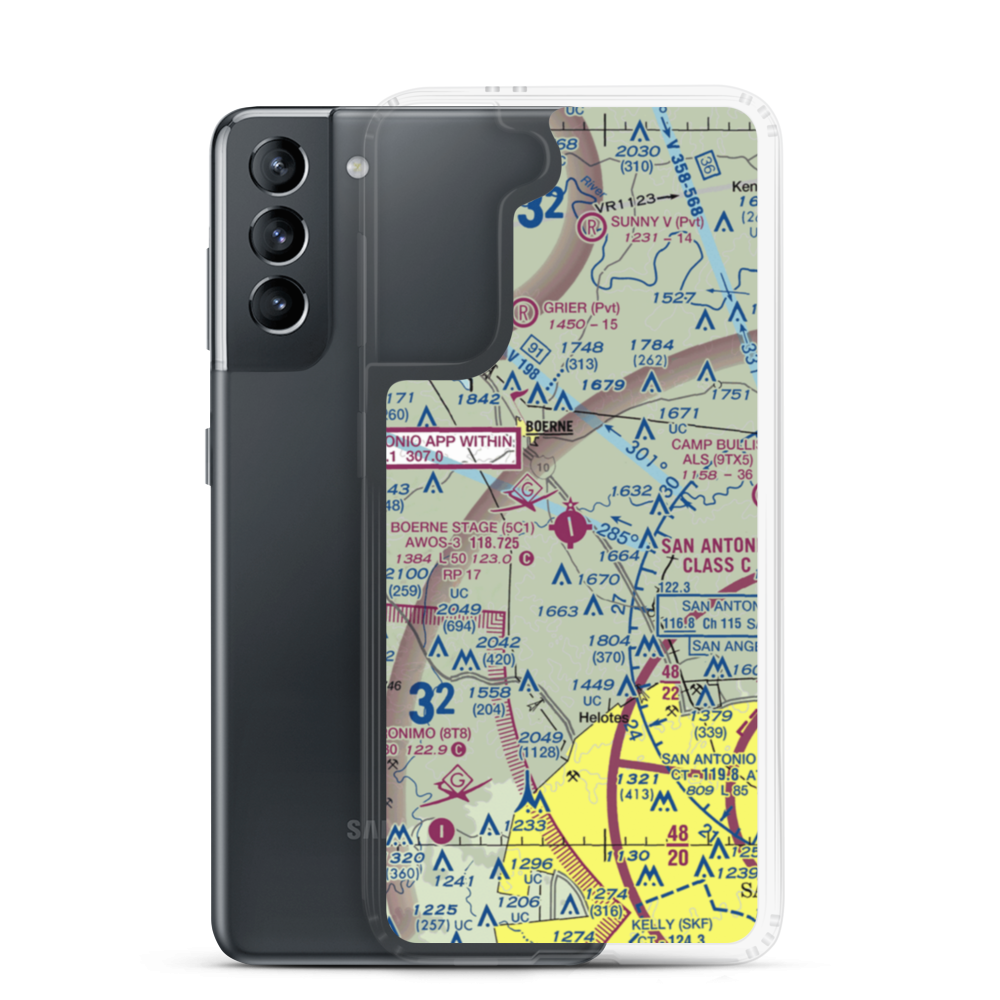 Boerne Stage Field (5C1) VFR Sectional Samsung Case Samsung Galaxy S21 model shown