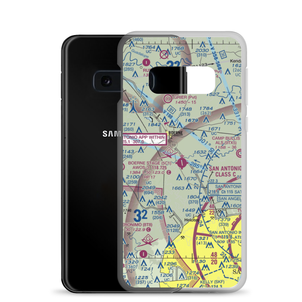 Boerne Stage Field (5C1) VFR Sectional Samsung Case Samsung Galaxy S10e model shown