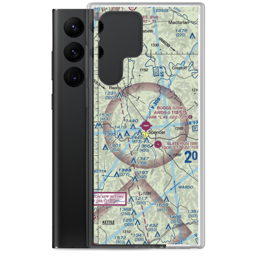 Boggs Field Airport (USW) VFR Sectional Samsung Case Samsung Galaxy S22 Ultra model shown