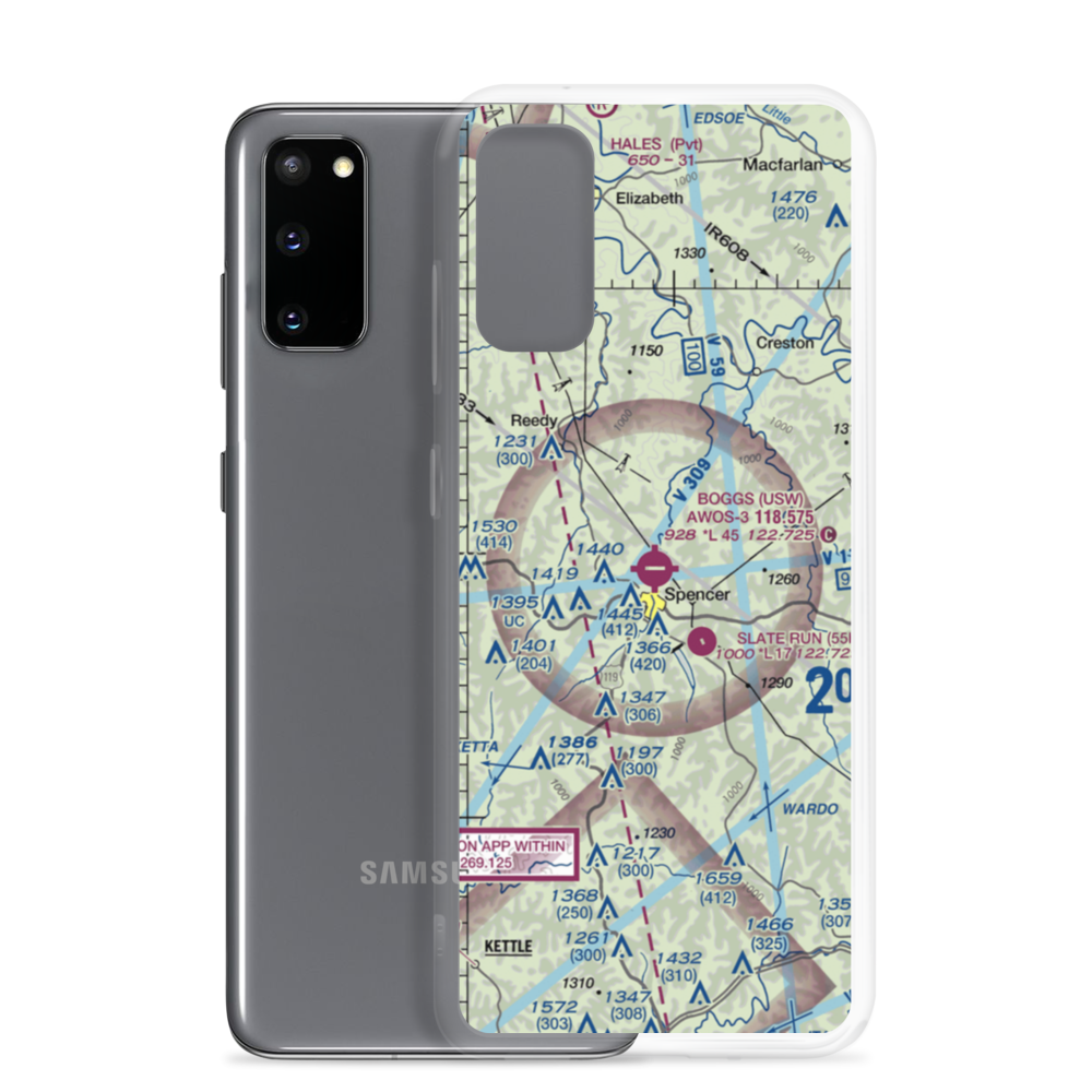 Boggs Field Airport (USW) VFR Sectional Samsung Case Samsung Galaxy S20 model shown