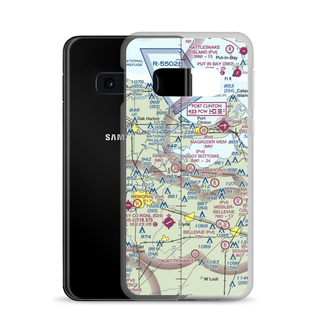 Boggy Bottoms Airport (18OI) VFR Sectional Samsung Case Samsung Galaxy S10e model shown