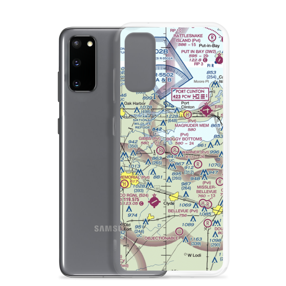 Boggy Bottoms Airport (18OI) VFR Sectional Samsung Case Samsung Galaxy S20 model shown