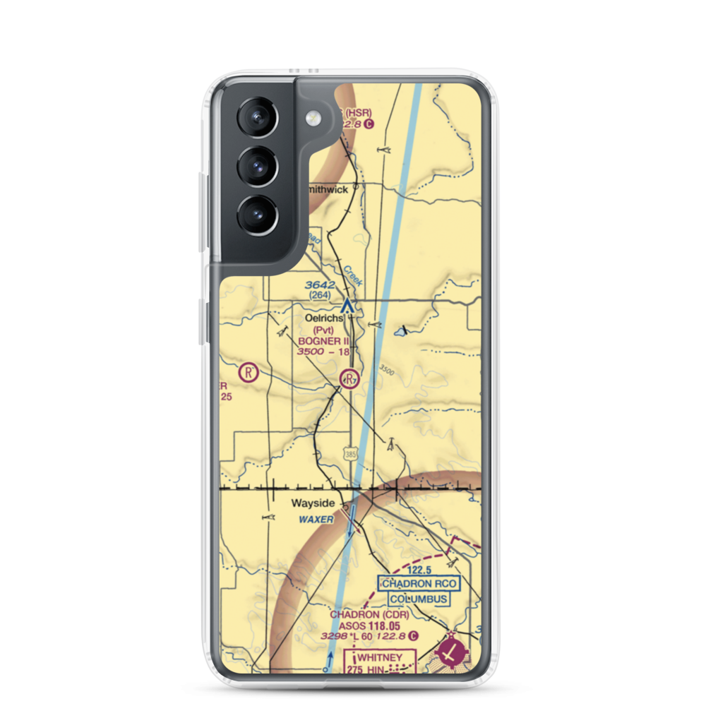 Bogner No Ii Airport (1SD6) VFR Sectional Samsung Case Samsung Galaxy S21 model shown