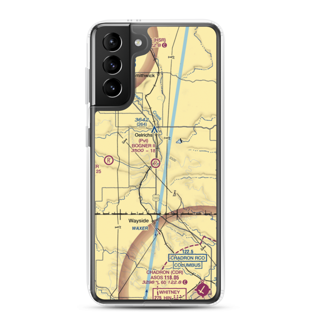 Bogner No Ii Airport (1SD6) VFR Sectional Samsung Case Samsung Galaxy S21 Plus model shown