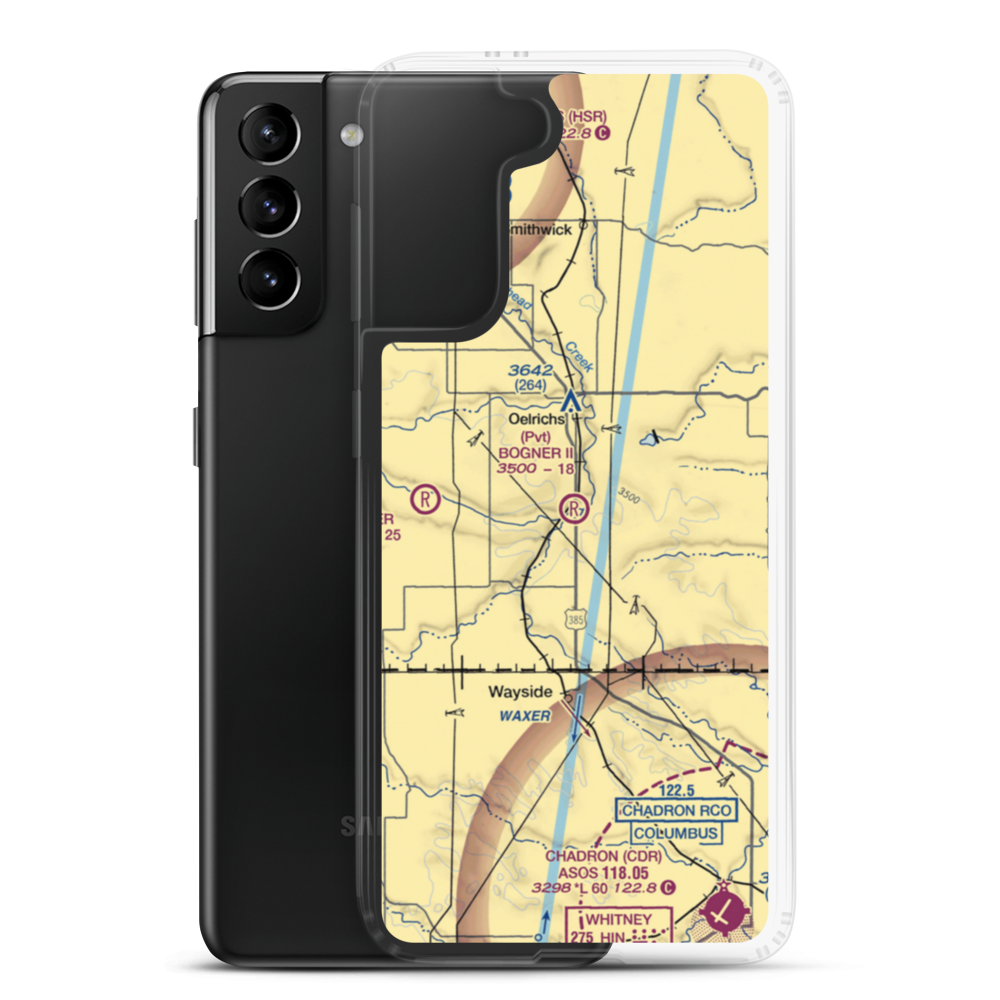 Bogner No Ii Airport (1SD6) VFR Sectional Samsung Case Samsung Galaxy S21 Plus model shown