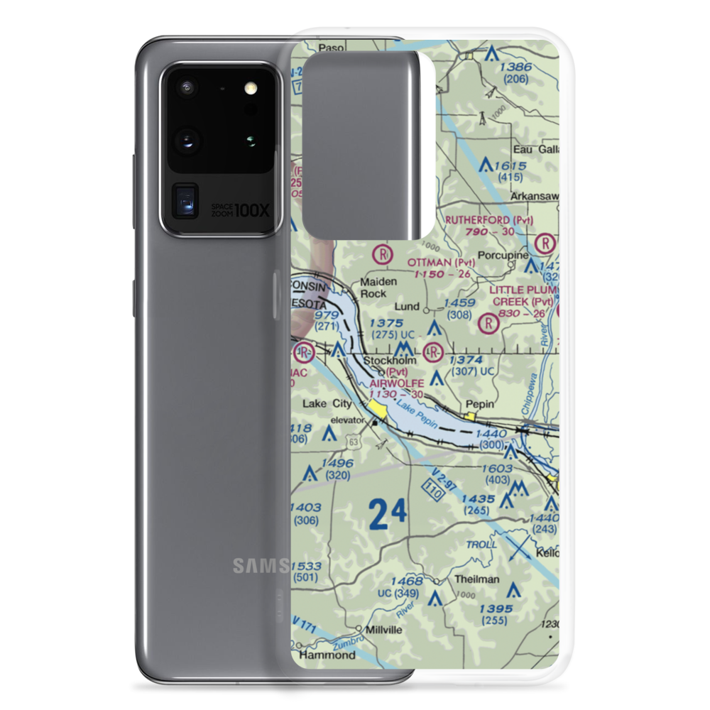 Bogus Creek Airport (WI75) VFR Sectional Samsung Case Samsung Galaxy S20 Ultra model shown