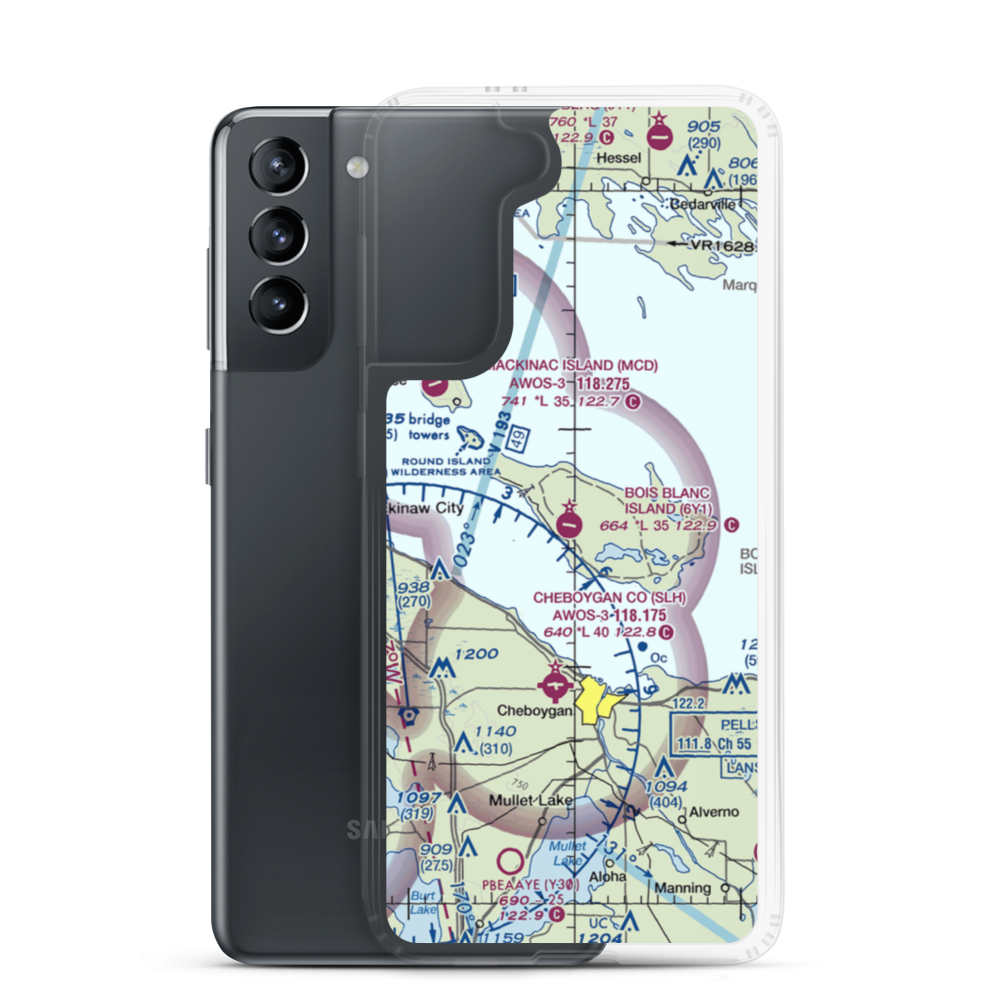 Bois Blanc Airport (6Y1) VFR Sectional Samsung Case Samsung Galaxy S21 model shown