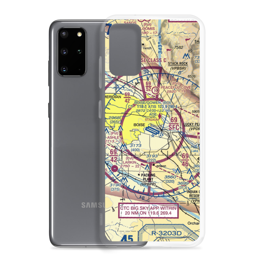 Boise Air Terminal/Gowen Field (BOI) VFR Sectional Samsung Case Samsung Galaxy S20 Plus model shown