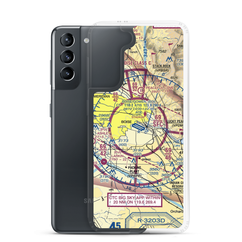 Boise Air Terminal/Gowen Field (BOI) VFR Sectional Samsung Case Samsung Galaxy S21 model shown