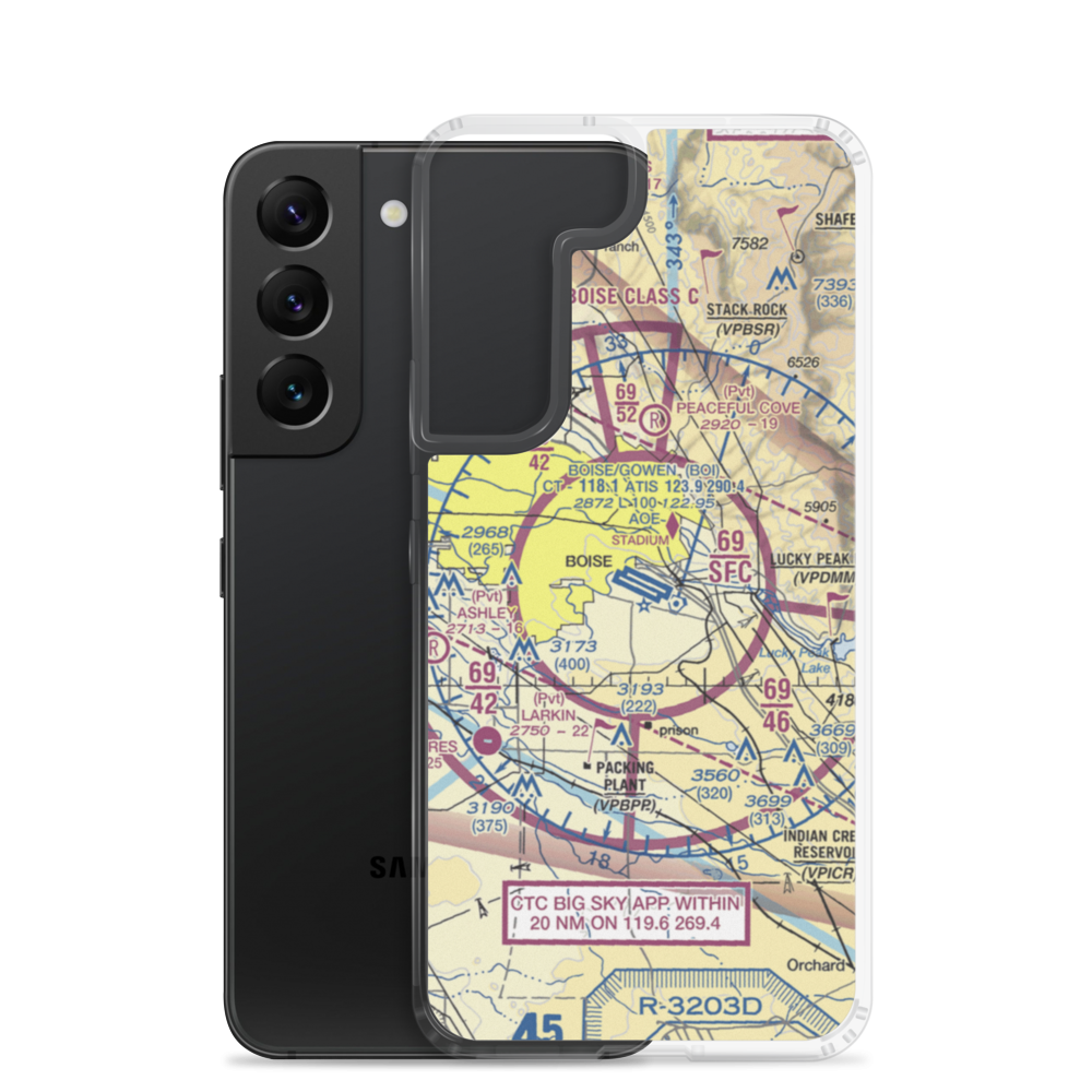 Boise Air Terminal/Gowen Field (BOI) VFR Sectional Samsung Case Samsung Galaxy S22 model shown