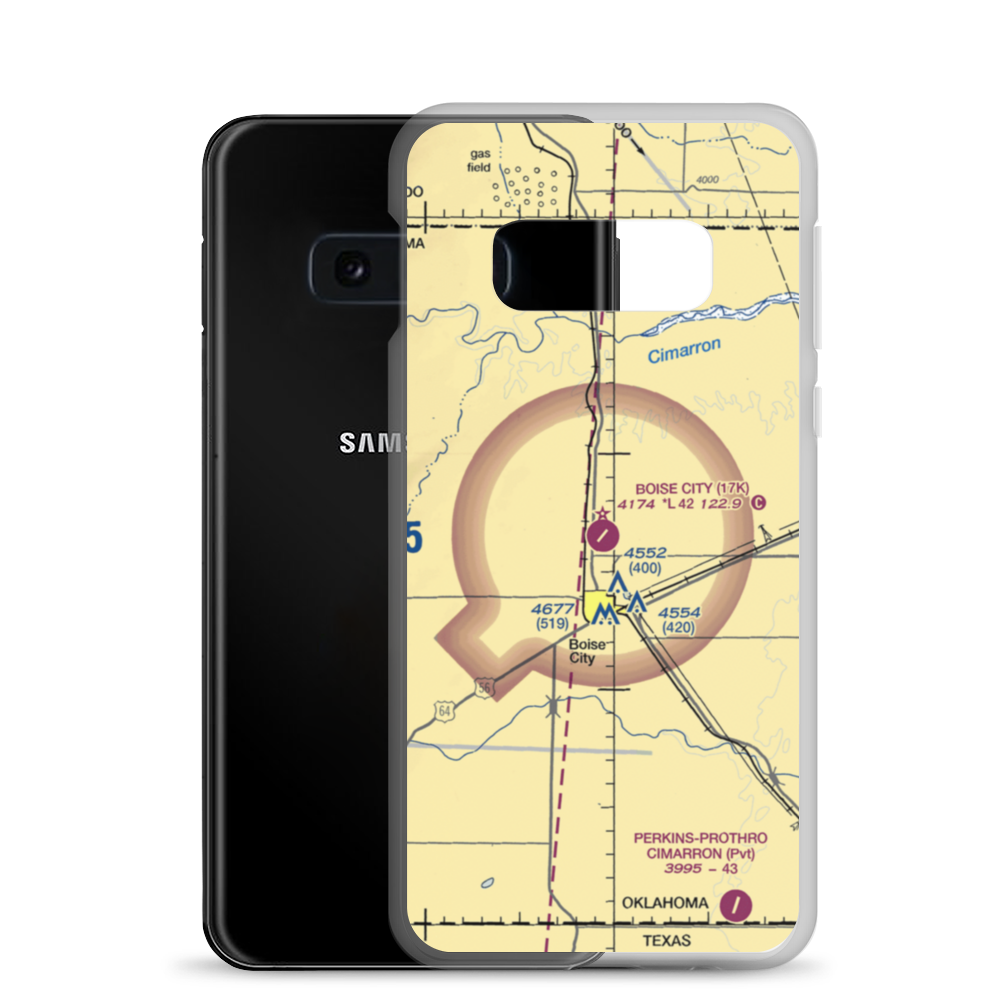 Boise City Airport (17K) VFR Sectional Samsung Case Samsung Galaxy S10e model shown