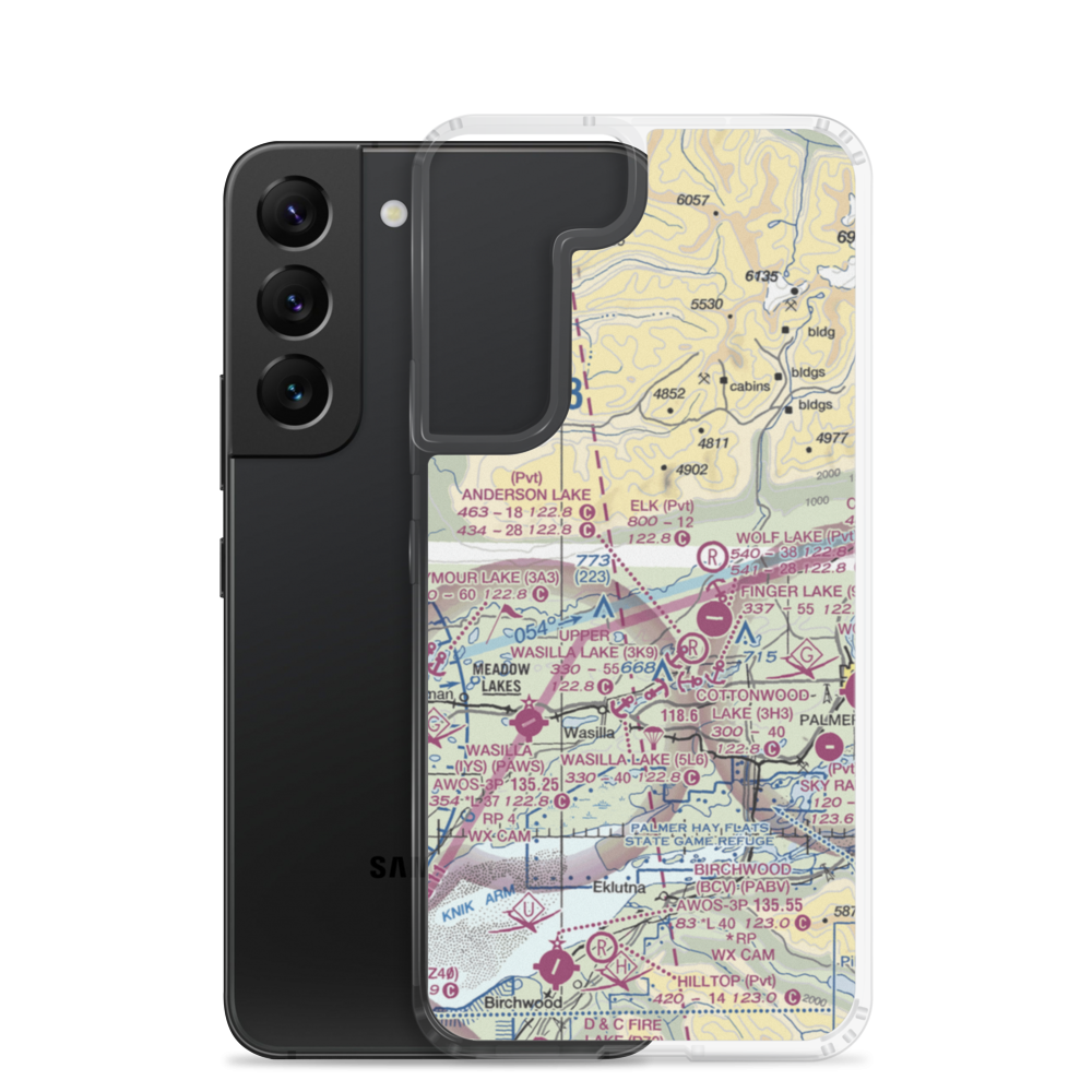 Boisselle's Strip (3AK8) VFR Sectional Samsung Case Samsung Galaxy S22 model shown