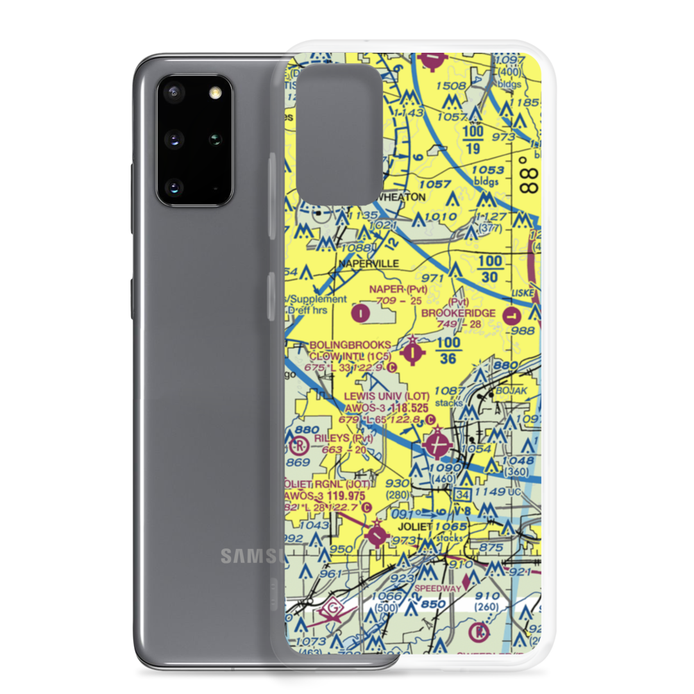 Bolingbrook's Clow International Airport (1C5) VFR Sectional Samsung Case Samsung Galaxy S20 Plus model shown