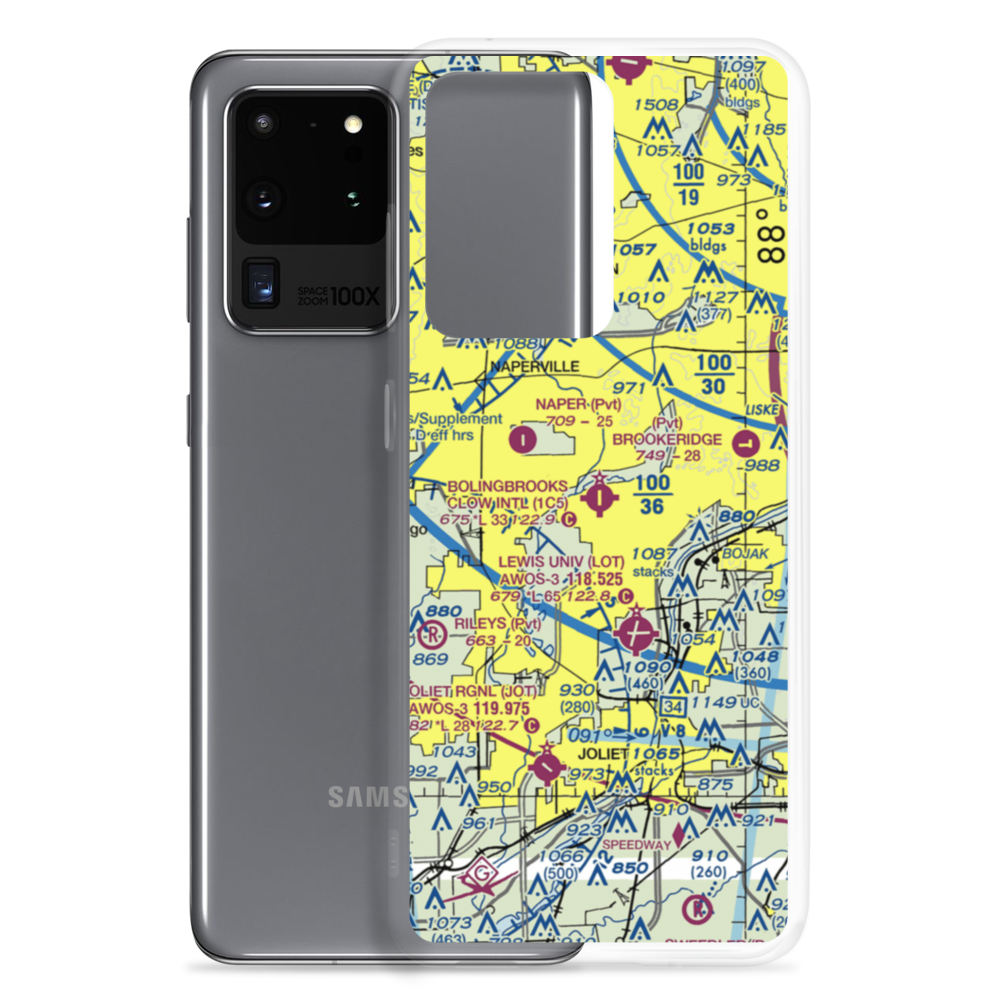 Bolingbrook's Clow International Airport (1C5) VFR Sectional Samsung Case Samsung Galaxy S20 Ultra model shown