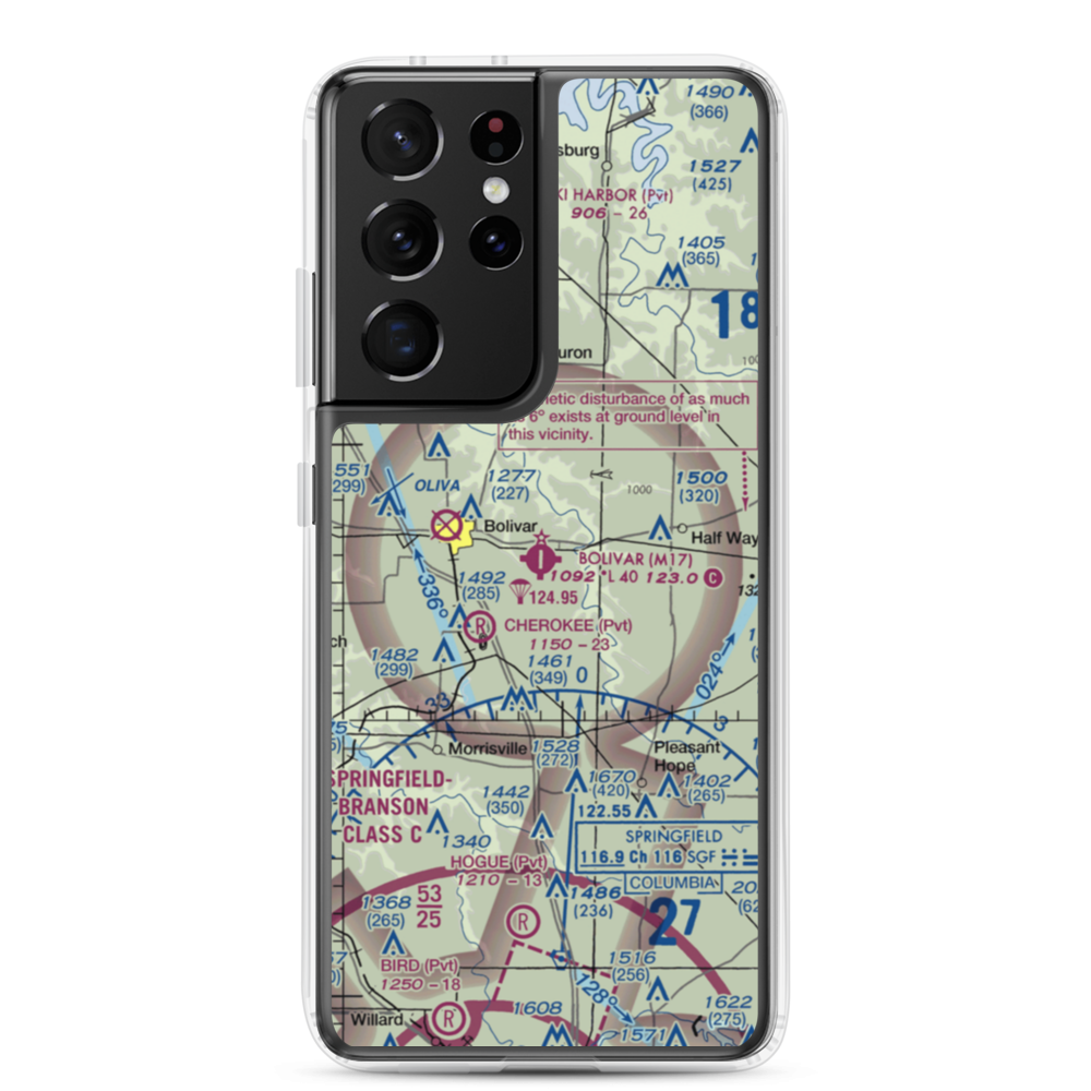 Bolivar Municipal Airport (M17) VFR Sectional Samsung Case Samsung Galaxy S21 Ultra model shown