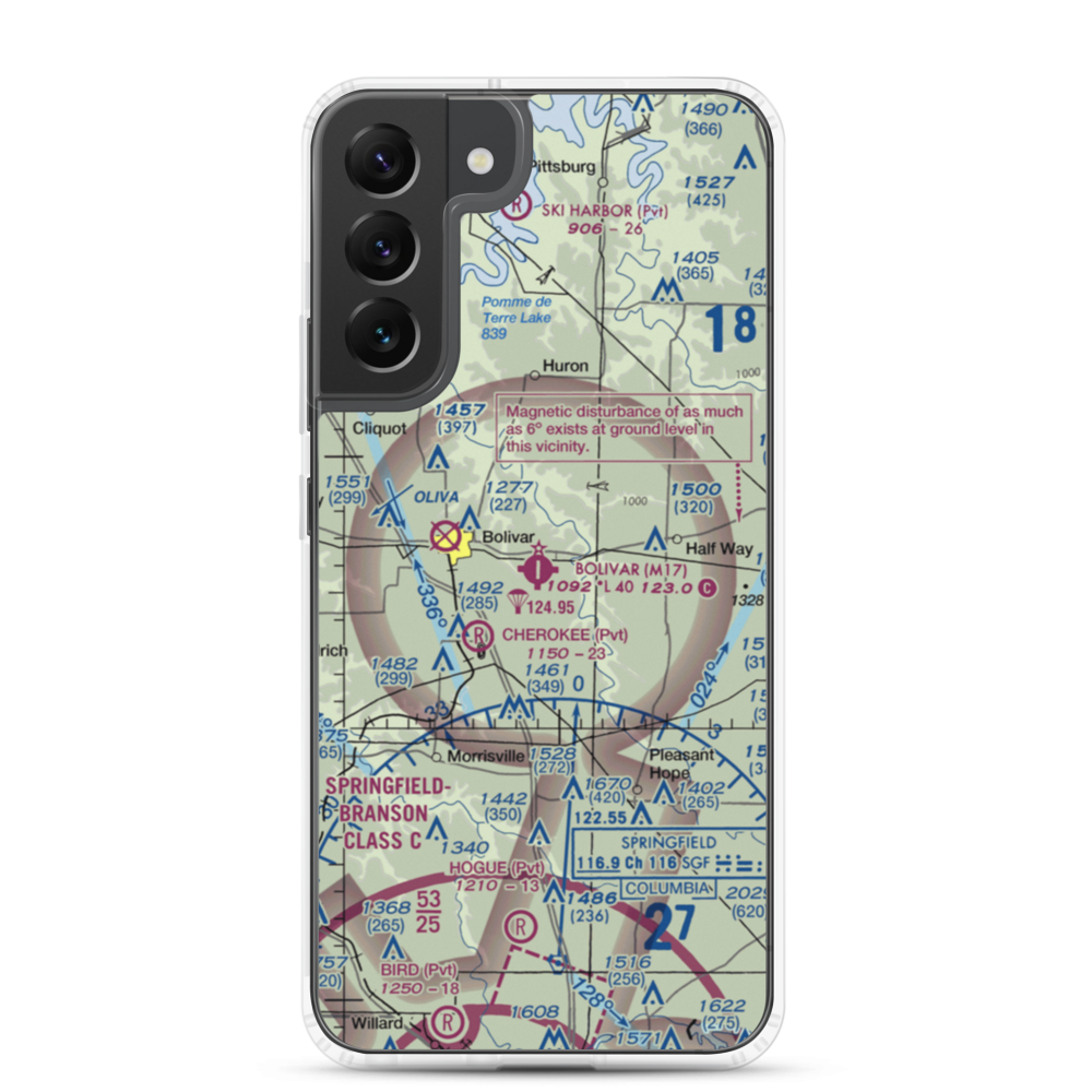Bolivar Municipal Airport (M17) VFR Sectional Samsung Case Samsung Galaxy S22 Plus model shown