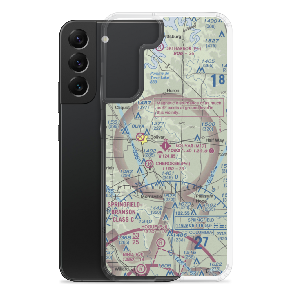 Bolivar Municipal Airport (M17) VFR Sectional Samsung Case Samsung Galaxy S22 Plus model shown