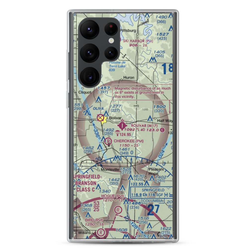 Bolivar Municipal Airport (M17) VFR Sectional Samsung Case Samsung Galaxy S22 Ultra model shown