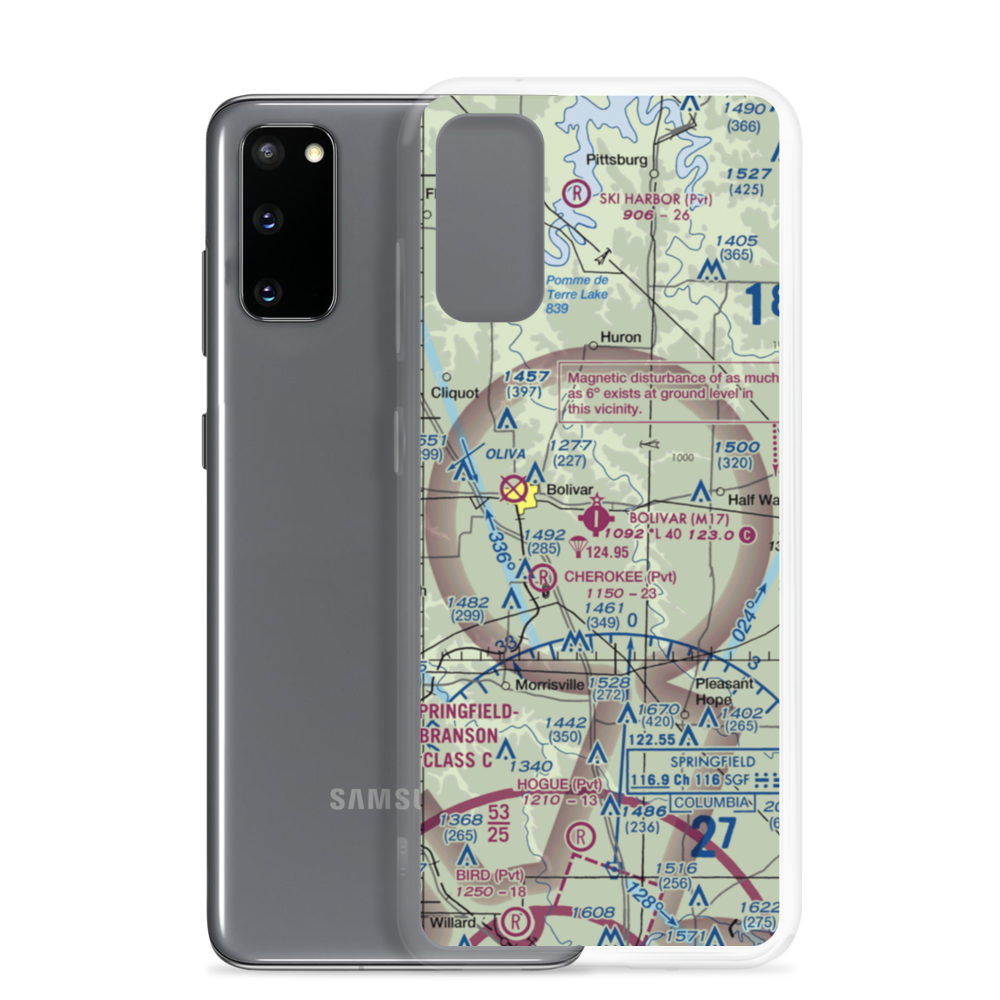 Bolivar Municipal Airport (M17) VFR Sectional Samsung Case Samsung Galaxy S20 model shown
