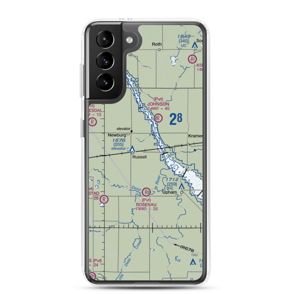 Boll Brothers Airstrip (NA03) VFR Sectional Samsung Case Samsung Galaxy S21 Plus model shown