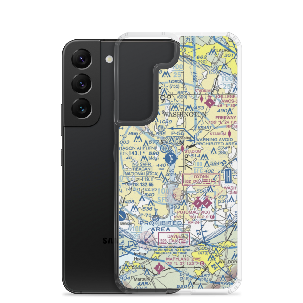 Bolling Air Force Base (BOF) VFR Sectional Samsung Case Samsung Galaxy S22 model shown