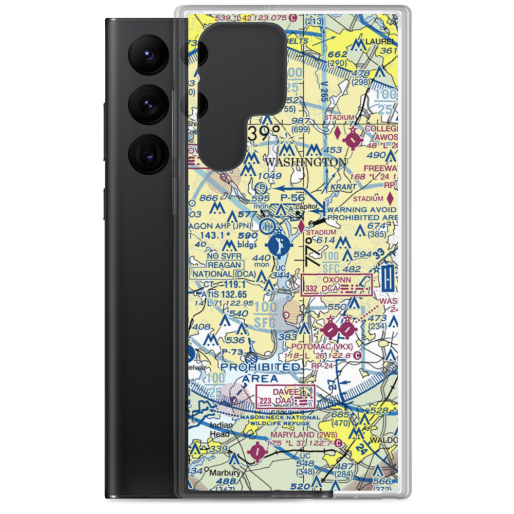 Bolling Air Force Base (BOF) VFR Sectional Samsung Case Samsung Galaxy S22 Ultra model shown