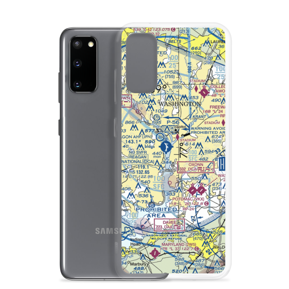 Bolling Air Force Base (BOF) VFR Sectional Samsung Case Samsung Galaxy S20 model shown