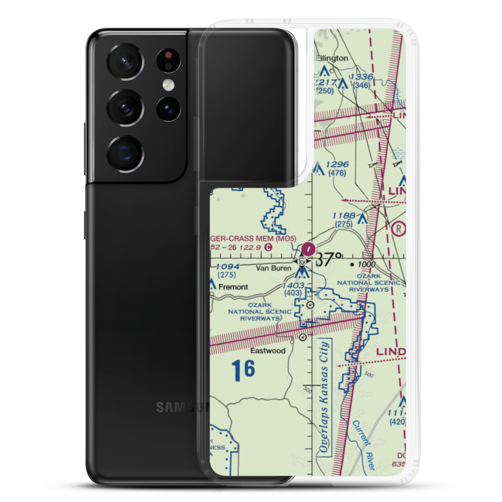 Bollinger-Crass Memorial Airport (MO5) VFR Sectional Samsung Case Samsung Galaxy S21 Ultra model shown