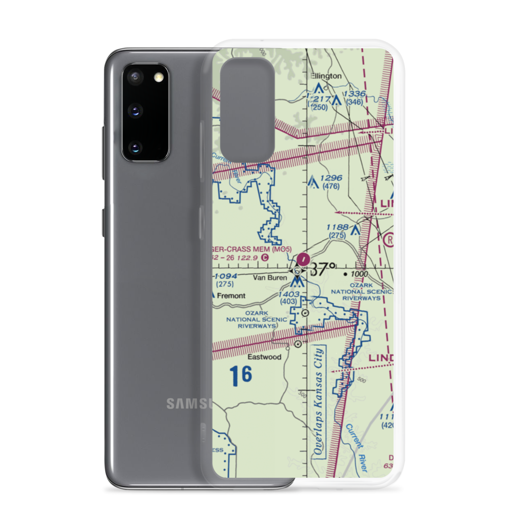 Bollinger-Crass Memorial Airport (MO5) VFR Sectional Samsung Case Samsung Galaxy S20 model shown