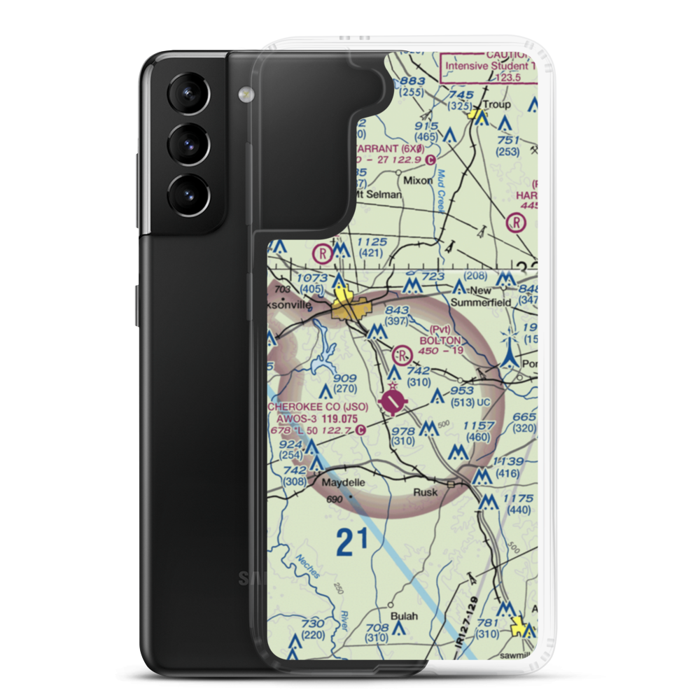 Bolton Airport (1TE3) VFR Sectional Samsung Case Samsung Galaxy S21 Plus model shown