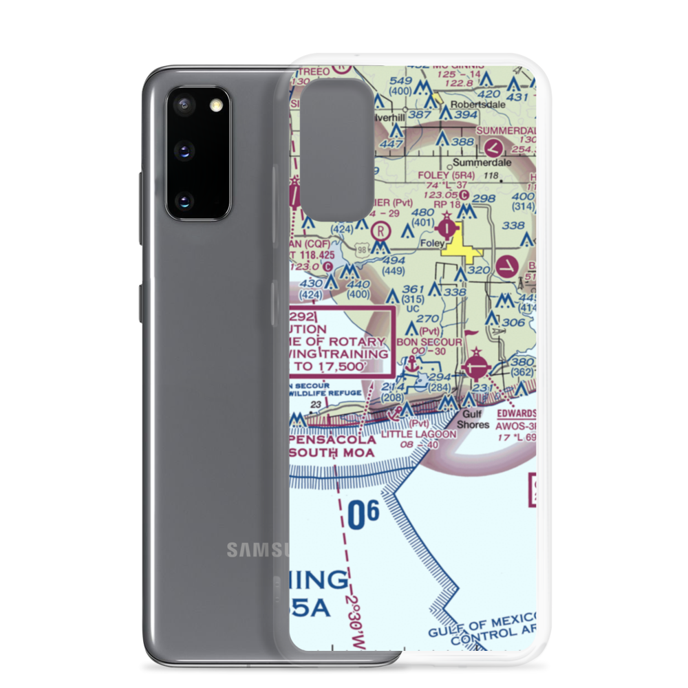 Bon Secour Seaplane Base (AL96) VFR Sectional Samsung Case Samsung Galaxy S20 model shown