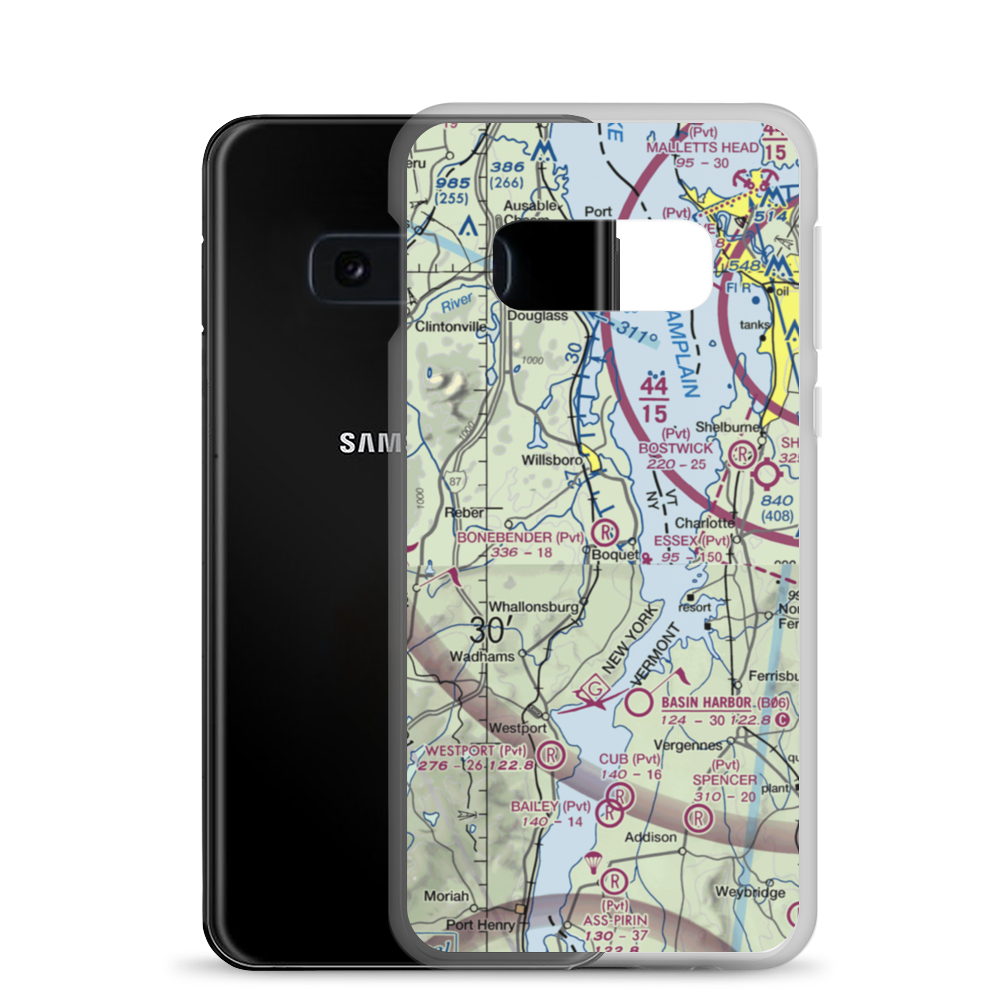 Bonebender Airport (41NY) VFR Sectional Samsung Case Samsung Galaxy S10e model shown